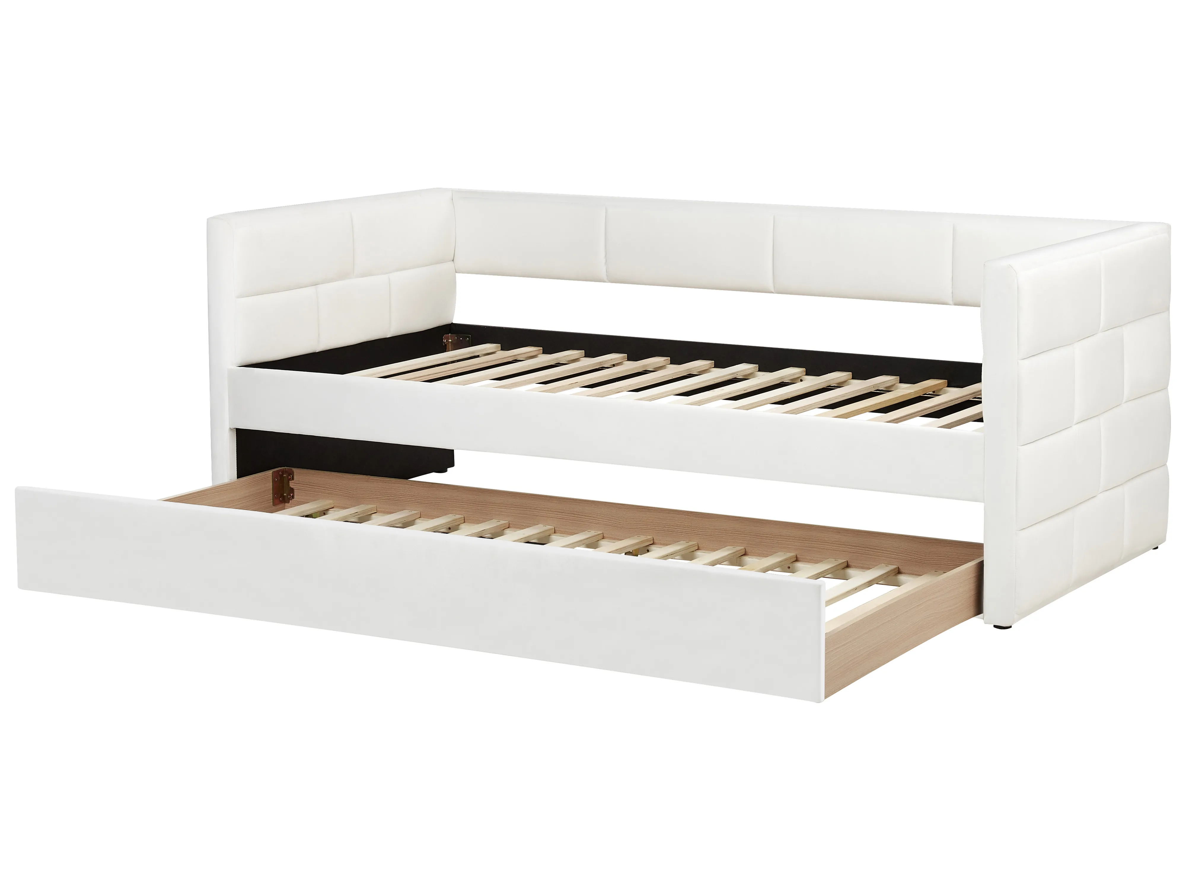 Onderschuifbed Fluweel CHAVONNE 90 x 200 cm Gebroken wit