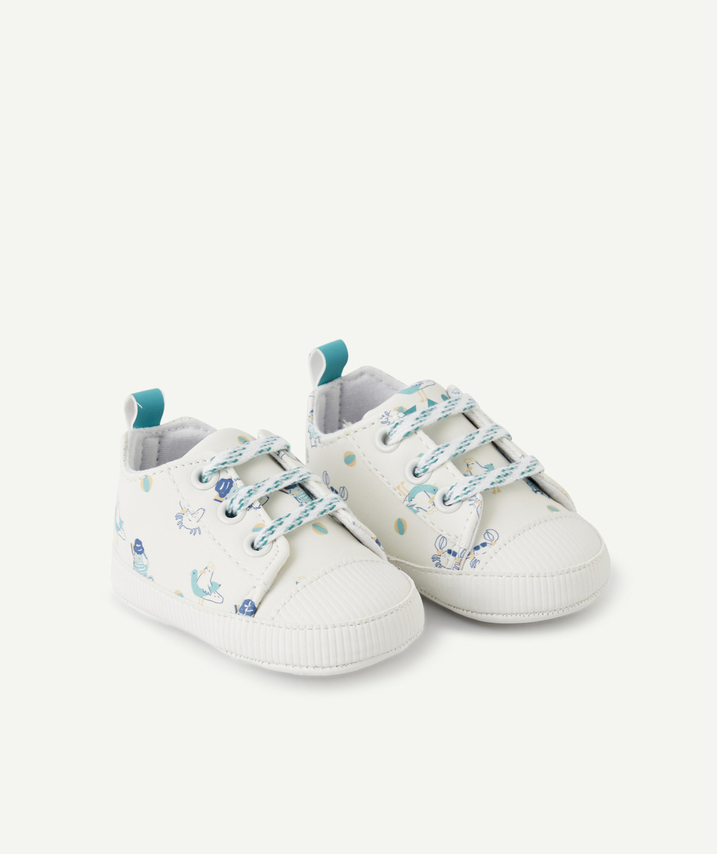 CHAUSSONS STYLE BASKETS BÉBÉ GARÇON IMPRIMÉS ANIMAUX