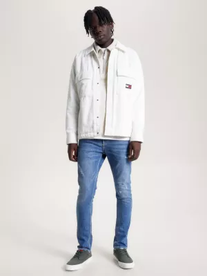 Calça jeans Scanton Slim com efeito desgastado em cânhamo
