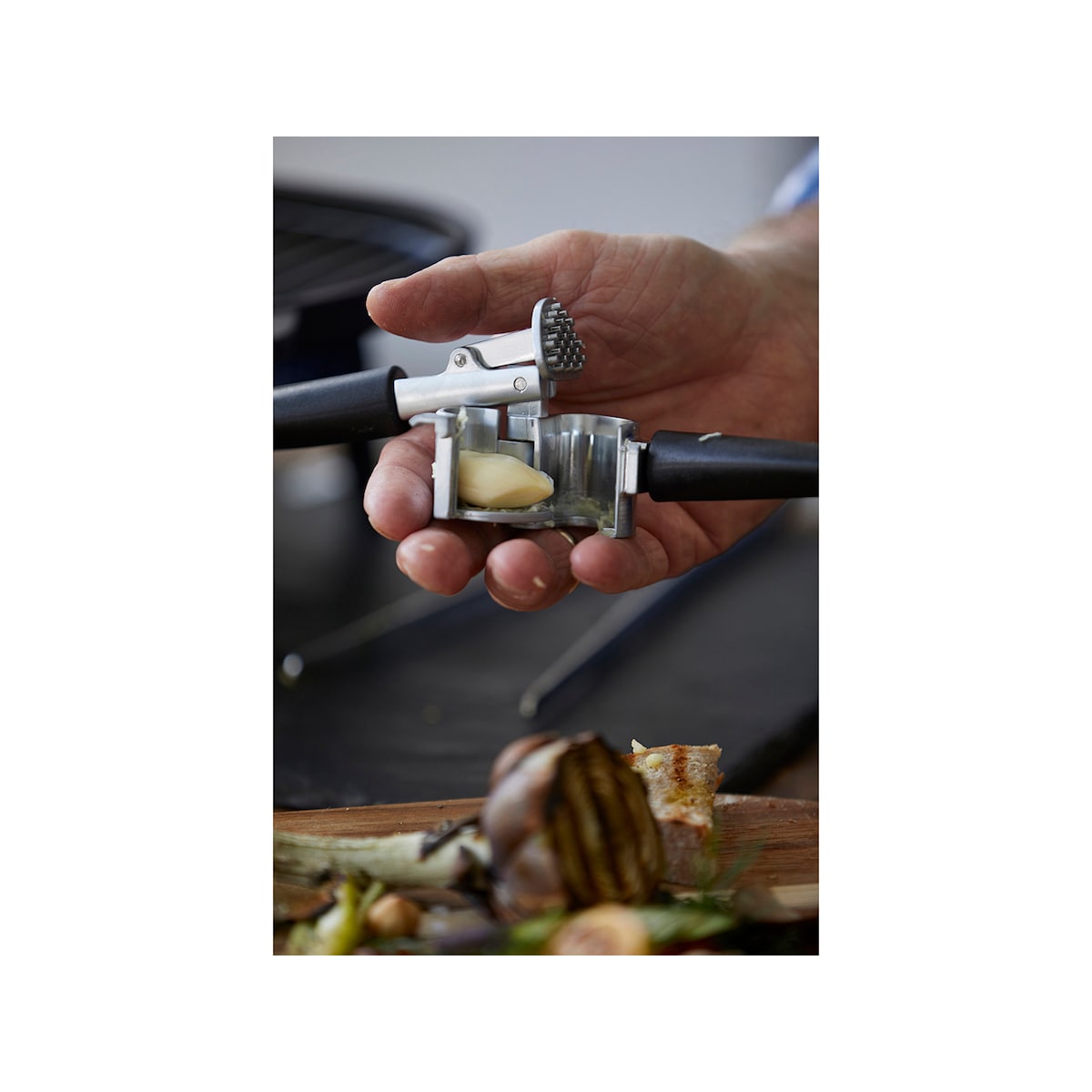 HOLM Garlic press Black/Silver