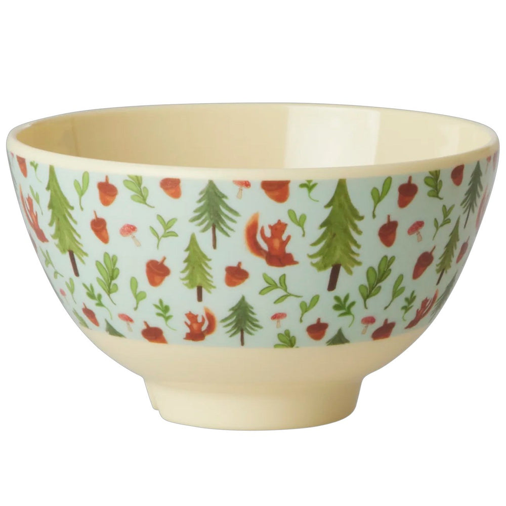 Køb Rice melaminskål med Blue Happy Forest Print - Lille - 300 ml