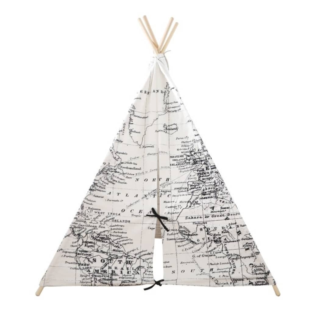 Tipi world map noir et blanc