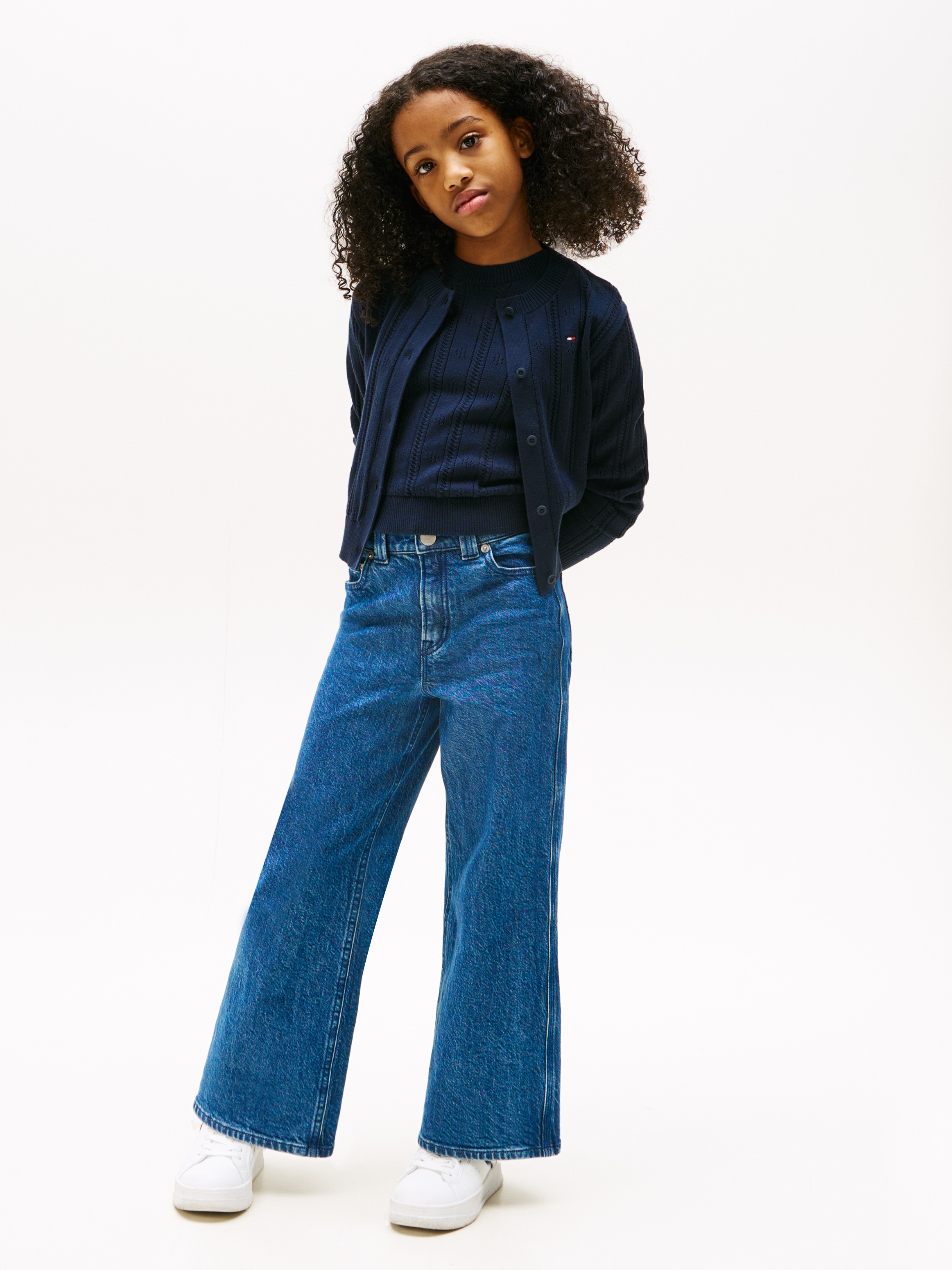 Tommy Hilfiger Strickjacke »POINTELLE CARDIGAN LS«, für Kinder bis 16 Jahre, mit süssem Muster