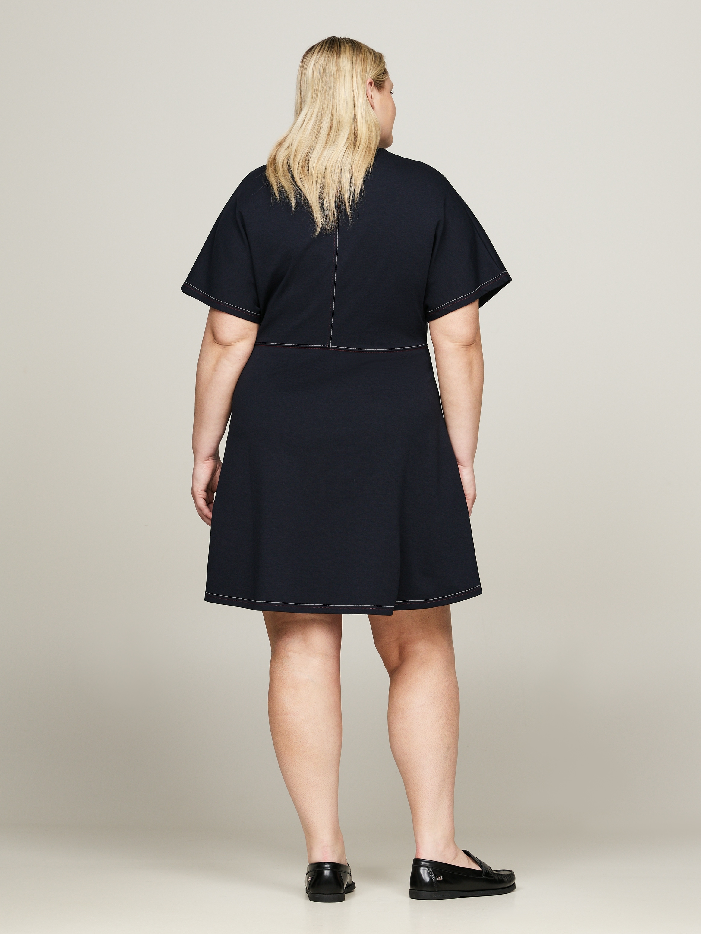 Tommy Hilfiger Curve Blusenkleid »CRV GLOBAL STP STITCH F&F DRS SS« Grosse Grössen