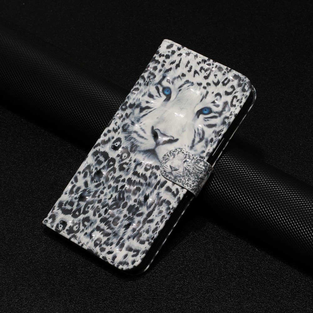 Samsung Galaxy S23 Ultra 5G Leder Tasche mit Kartenfach   Handschlaufe - Leopard