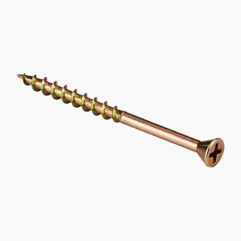 Sponplateskrue, gullforkrommet, 3,9 x 55 mm, 1000 stk.