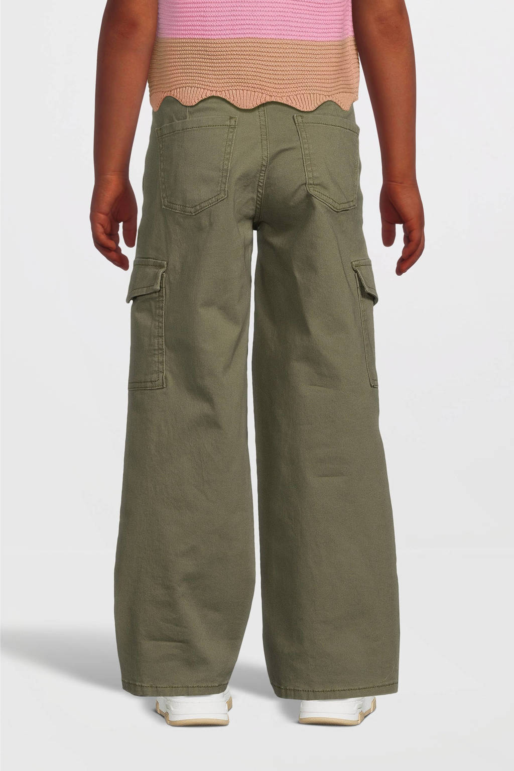 NAME IT wide leg cargobroek NKFROSE army groen