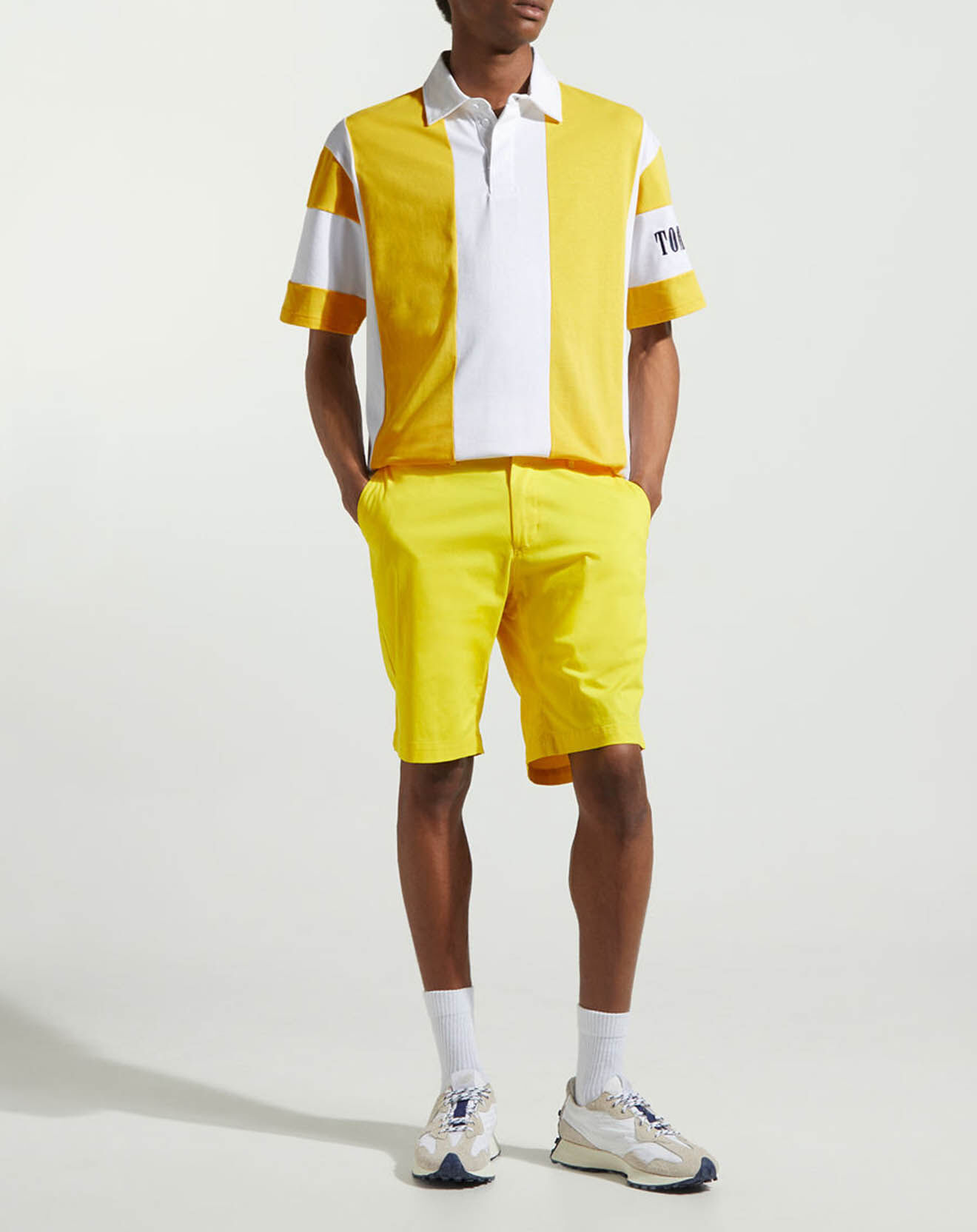 Tommy Jeans Polo oversized Archive jaune/blanc