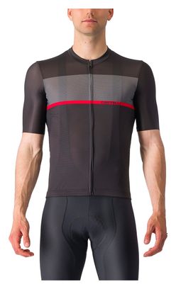 Maillot Manches Courtes Castelli Tradizione Gris/Rouge