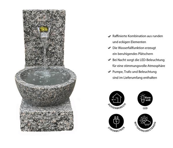 Dehner Granit-Gartenbrunnen Peel, ca. H70 cm