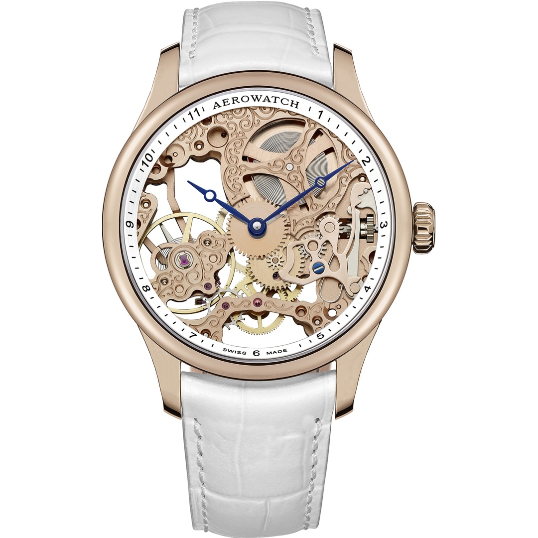 Aerowatch Renaissance Skeleton Lady Rosé / Weiss