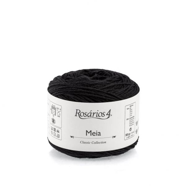 DMC Fio Lã Meia 50G Preto
