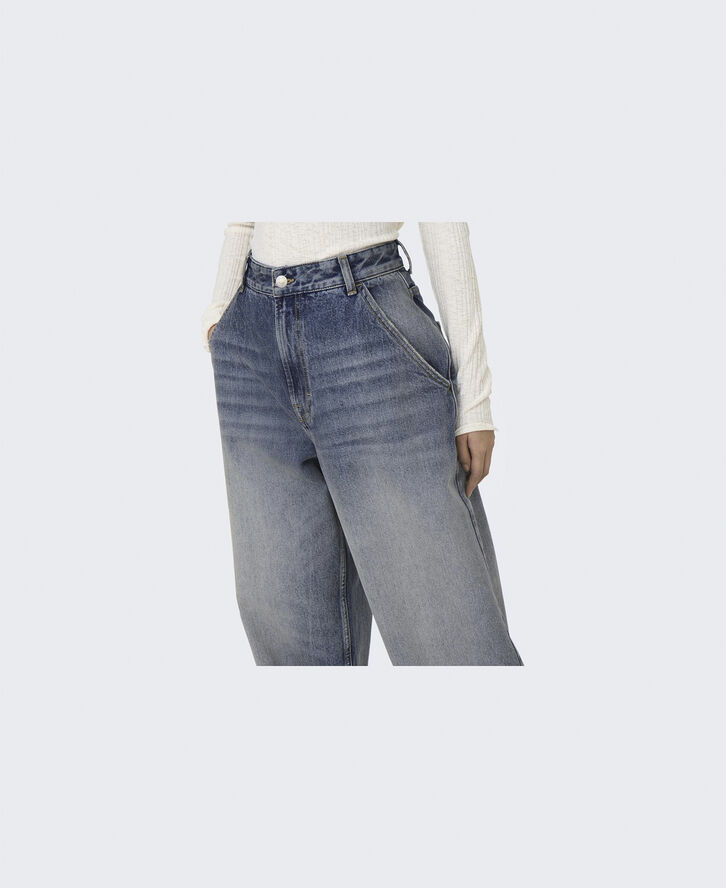 ONLY ONLGIA MID LOOSE BAGGY DOT DNM Medium blue denim/tint