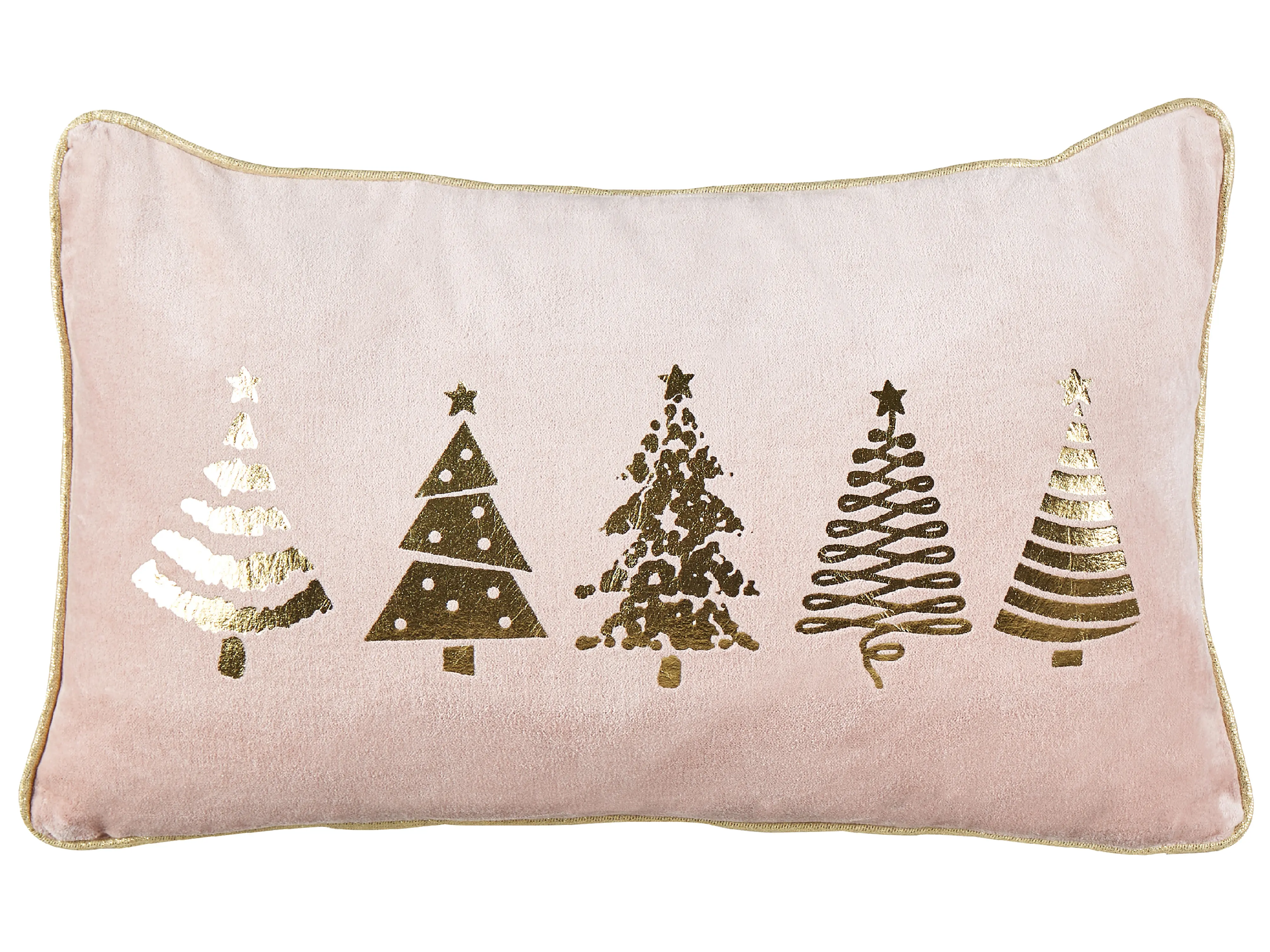 Set van 2 sierkussens ALSOBIA Fluweel 30 x 50 cm Roze kerstmotief