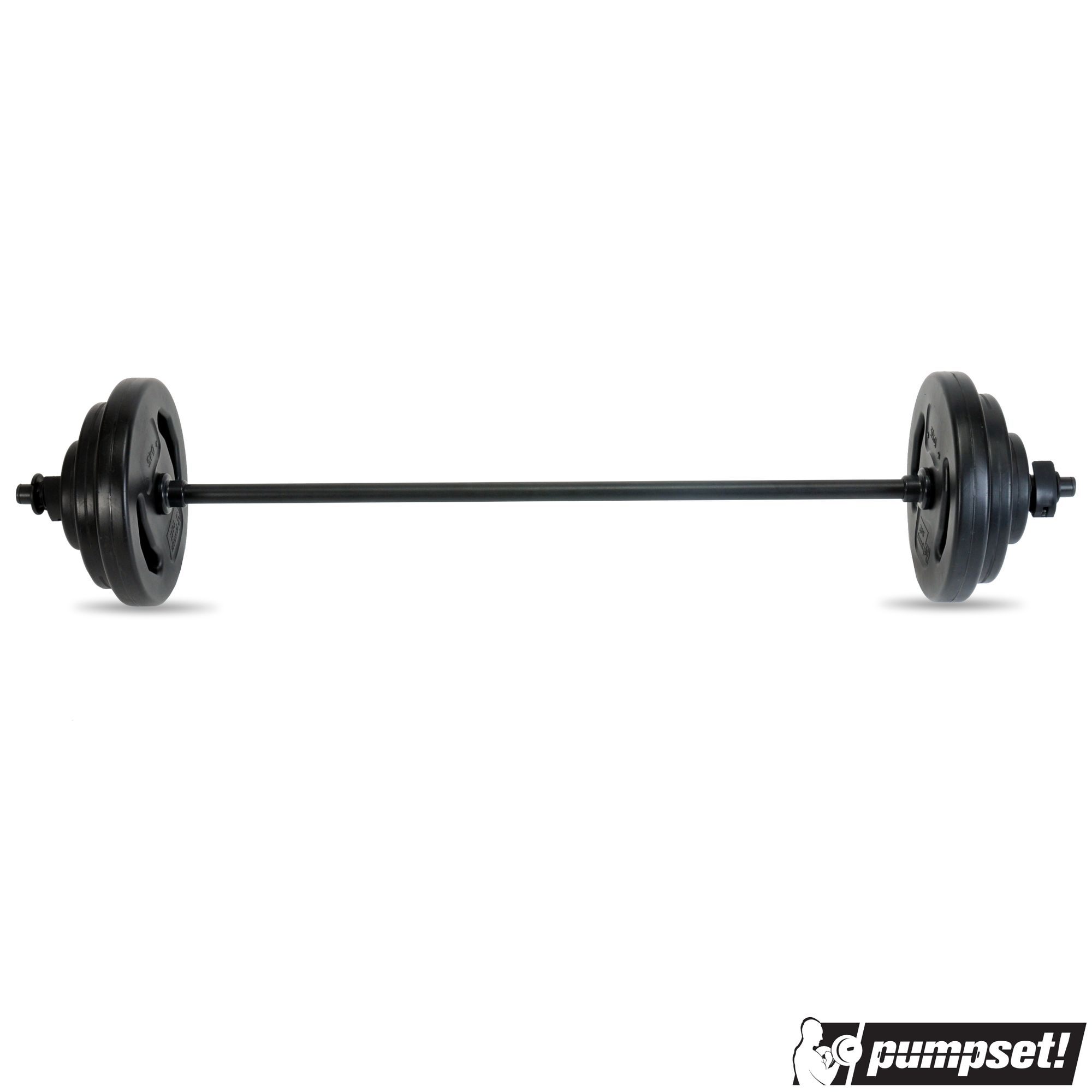 Original pumpset! 20 kg (Stange, Verschlüsse, Scheiben: 2 x 1,0 kg, 2 x 2,5 kg, 2 x 5,0 kg)