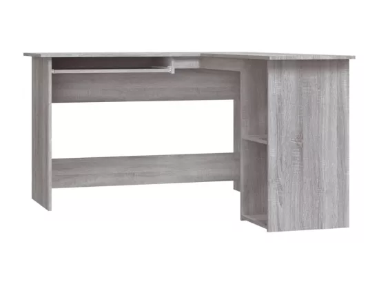 Bureau d'angle sonoma gris 120x140x75 cm bois d'ingénierie