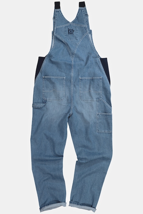 Latzhose, Workwear, Jeans, viele Taschen, Elastikeinsätze, Relaxed Fit
