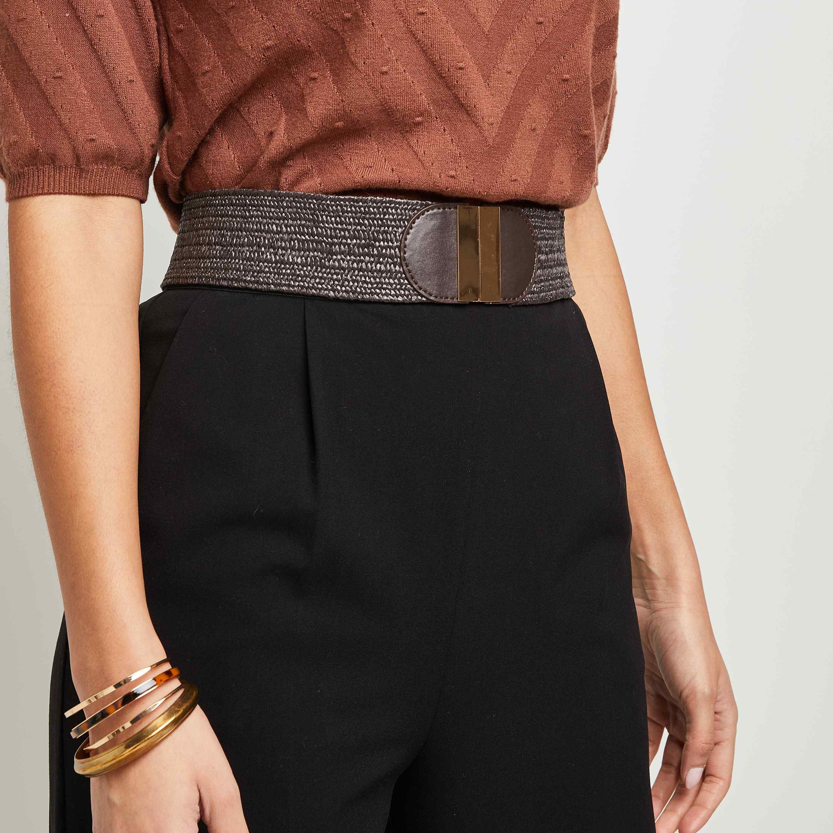 Ceinture élastique femme - MARRON