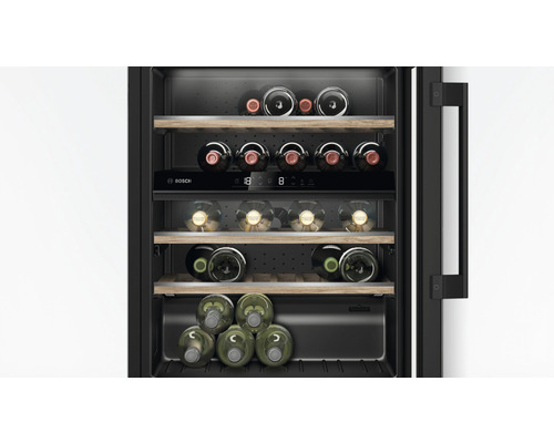 Bosch KUW21AHG0 wijnkoeler, afmetingen (B x H x D): 59,8 x 81,8 x 58,1 cm, koelvak: 120 l, inhoud: 44 flessen
