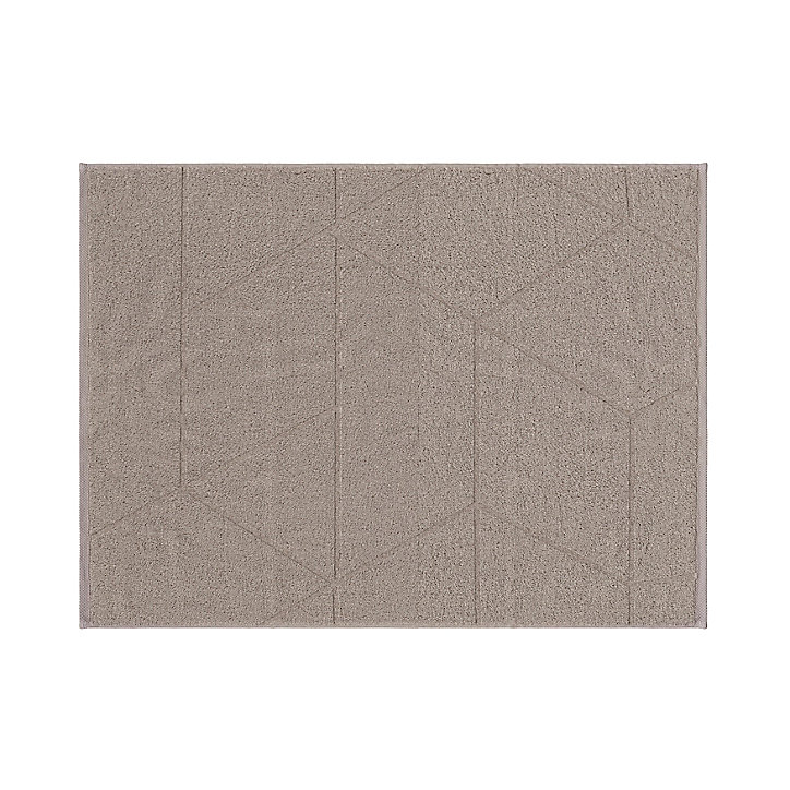 Tapis de bain rectangulaire GoodHome Drina coloris taupe en coton L.50 x l.70 cm