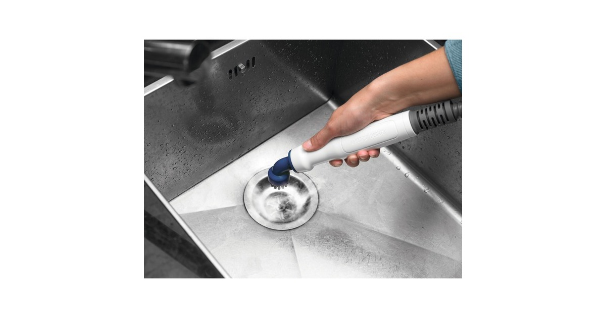 BLACK+DECKERBHSM1610DSM 1600W Steam-mop met SteaMitt, deltavoet en 15 accessoires stoomreiniger  (Wit/blauwgrijs)