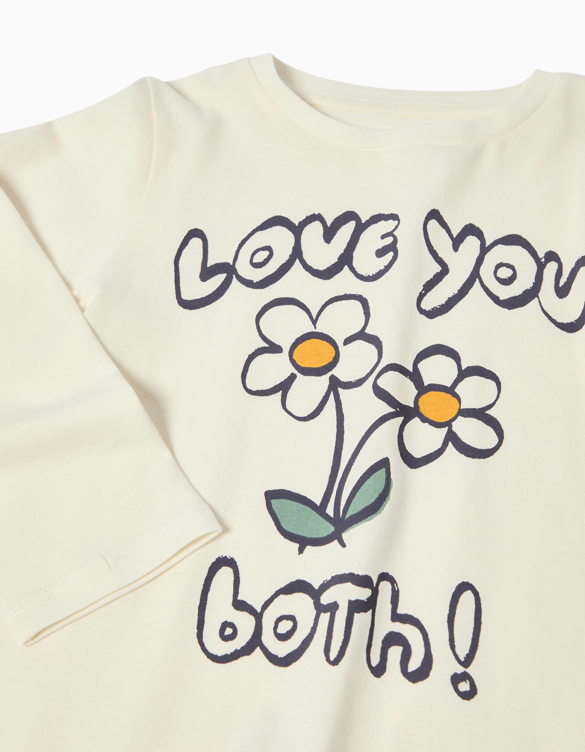 T-shirt de Manga Comprida Estampado, Menina, Branco