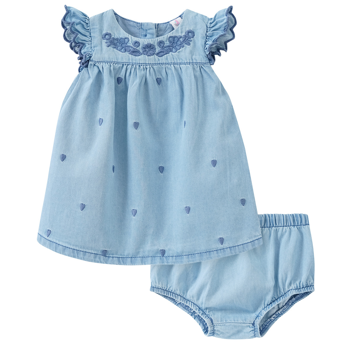 Topomini Newborn Kleid und Höschen im Set hellblau