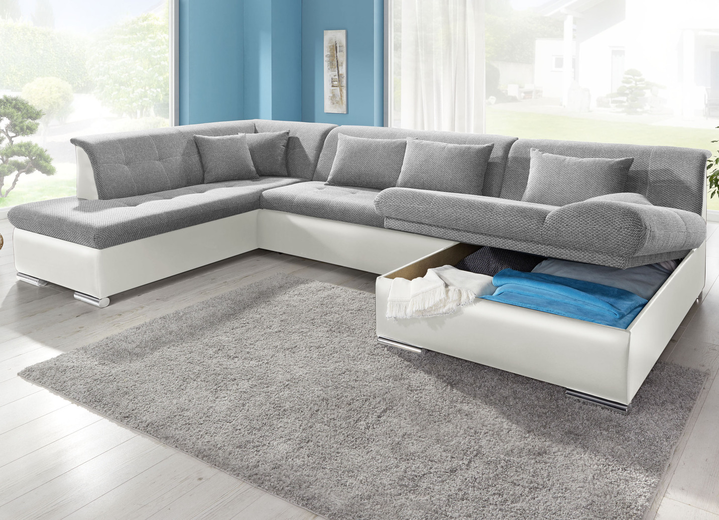 Wohnlandschaft mit Bettfunktion