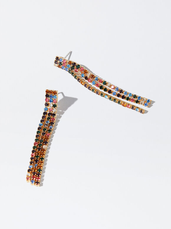 Pendientes Con Cristales - Multicor