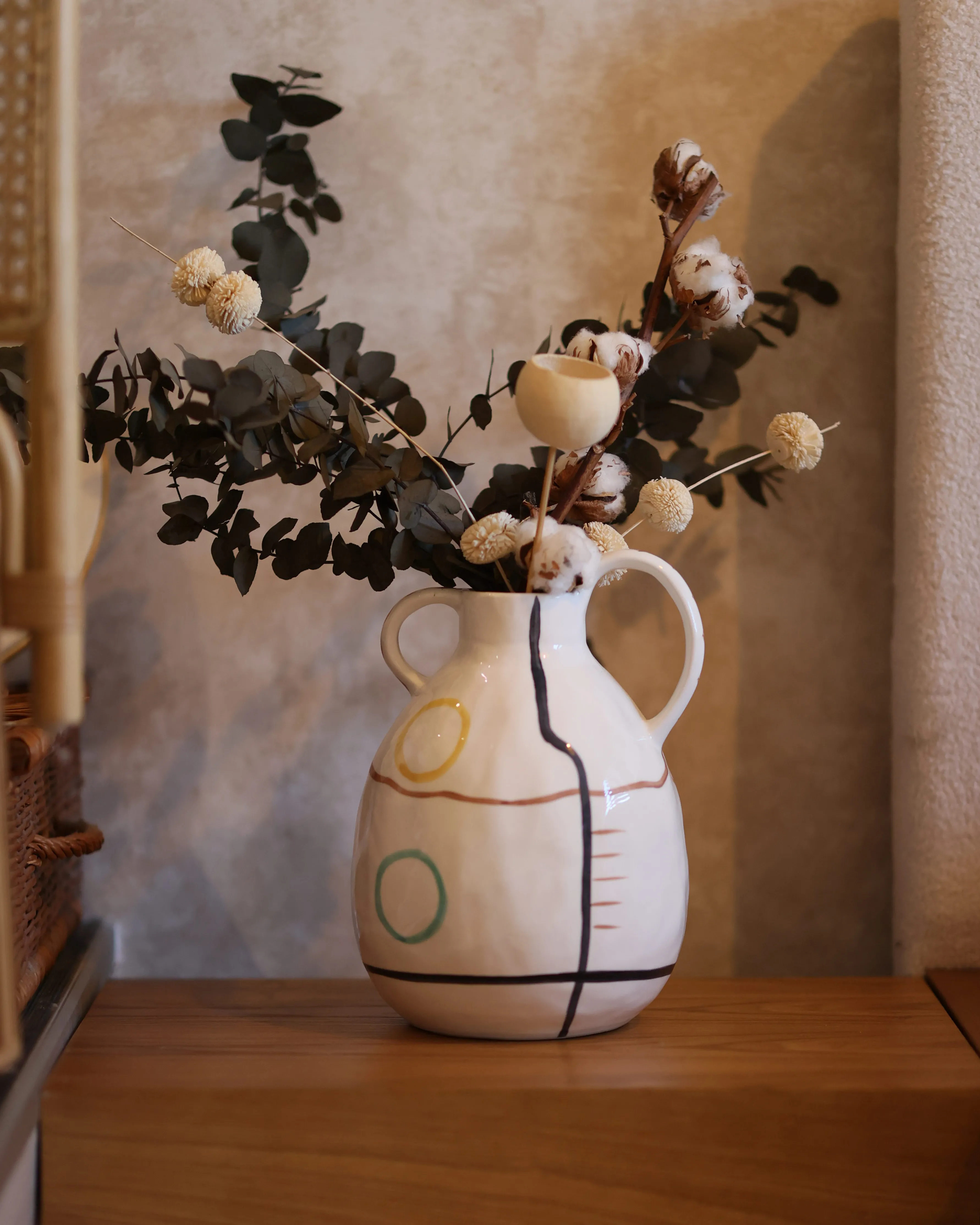 Bloemenvaas DORY Steengoed 28 cm Wit