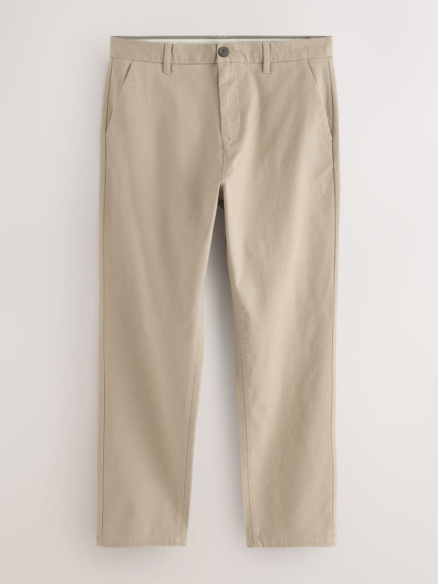 Pastelgeel - Standaard toelopende pasvorm - Stretchy chino