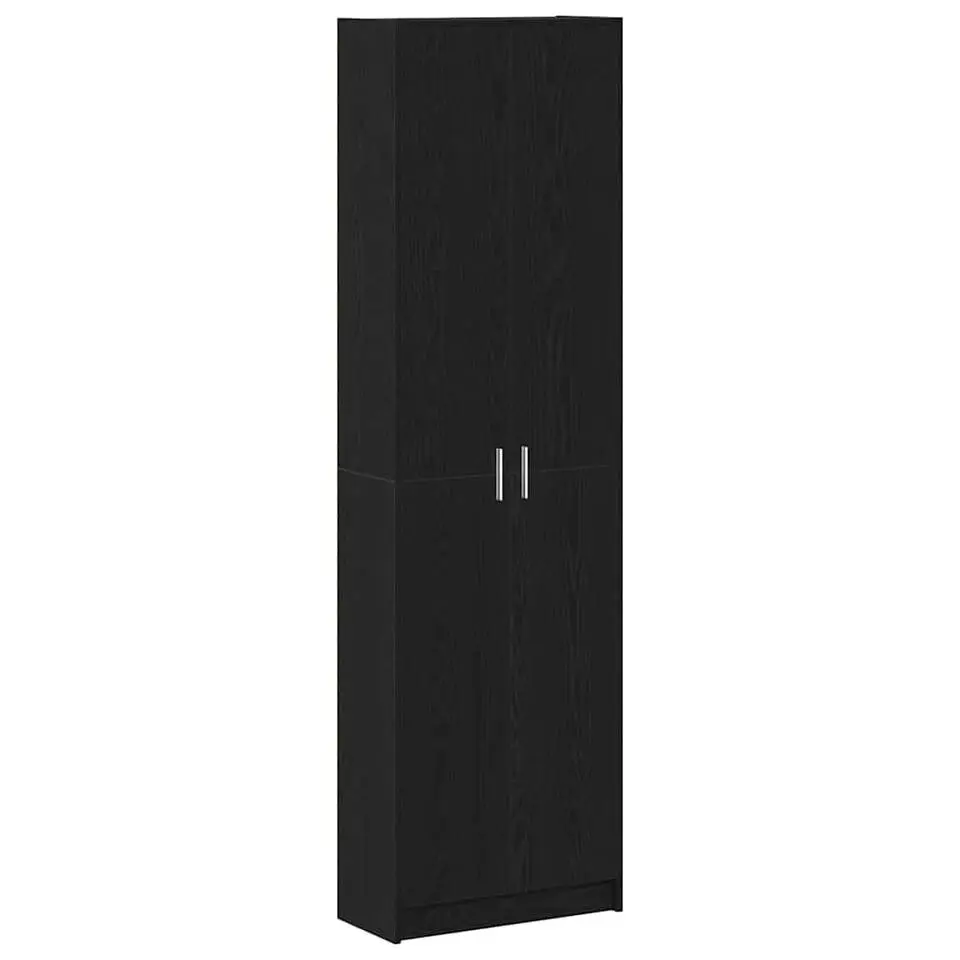 vidaXL - 2-deurs Kledingkast met planken - Hout - Zwart eiken - 55x25x189 cm