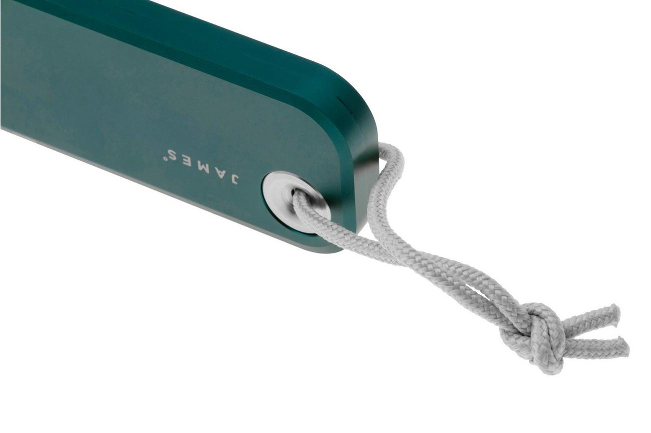 The James Brand The Palmer, Emerald Aluminum, White Lanyard KN121249-00 utility mes