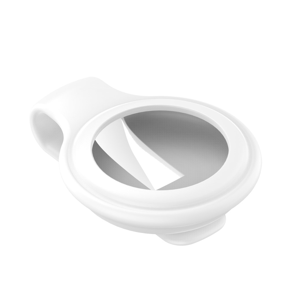 Apple AirTag Anhänger Silikon Case Hülle mit Gürtelclip - Weiss