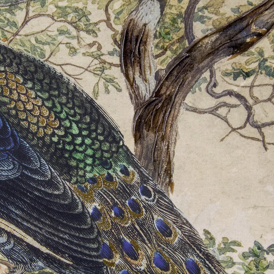 Art for the Home Canvas Geschilderde Details Peacock in Paradise