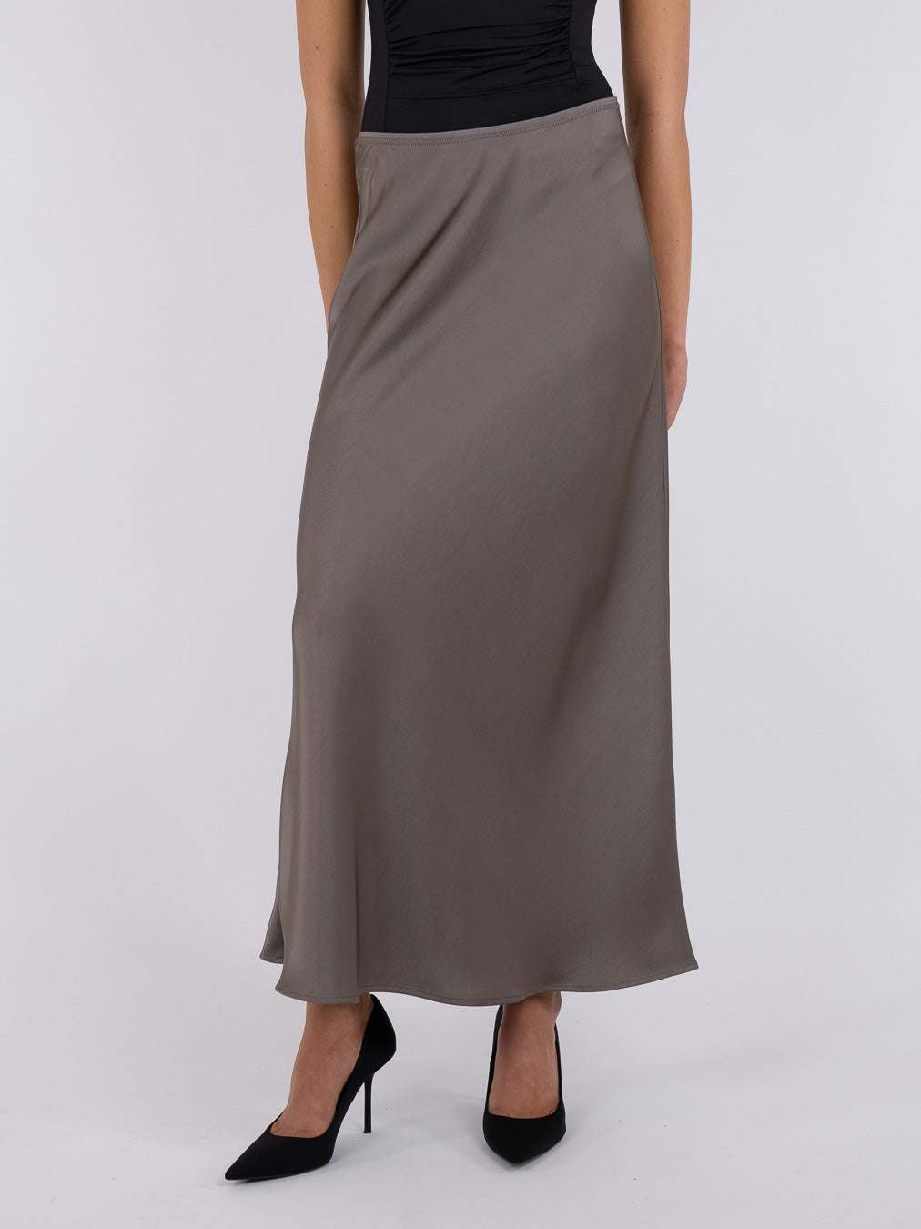 Neo Noir  Vicky Heavy Sateen nederdel - Champagne