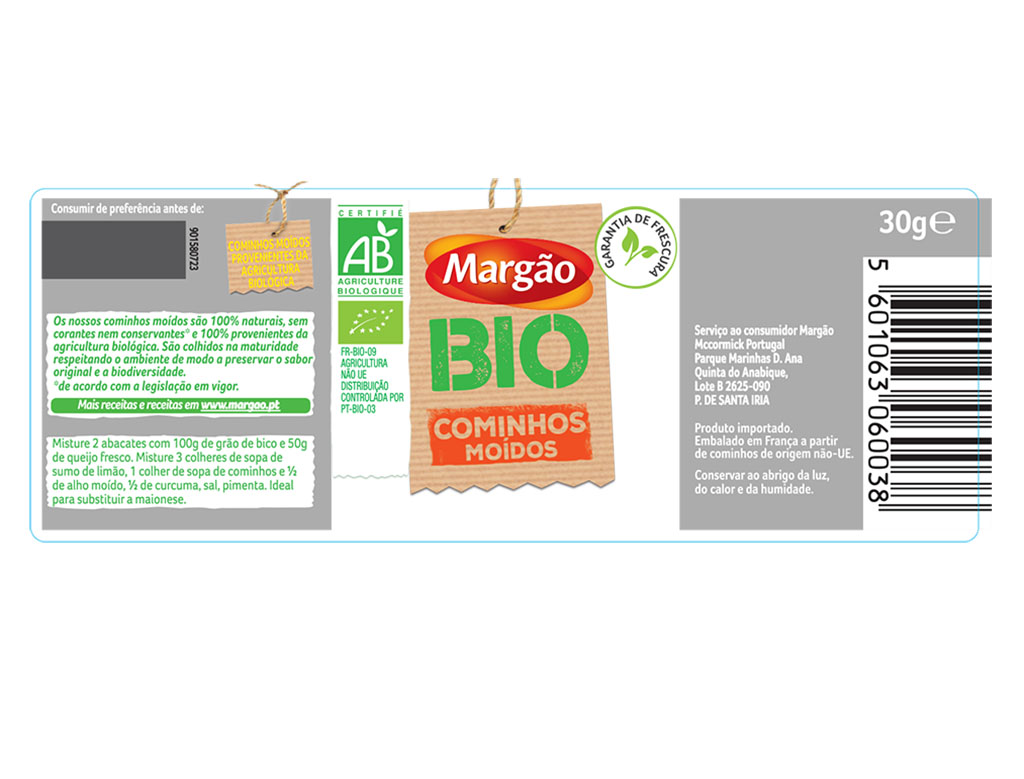 COMINHOS MARGÃO MOÍDOS BIO 30G