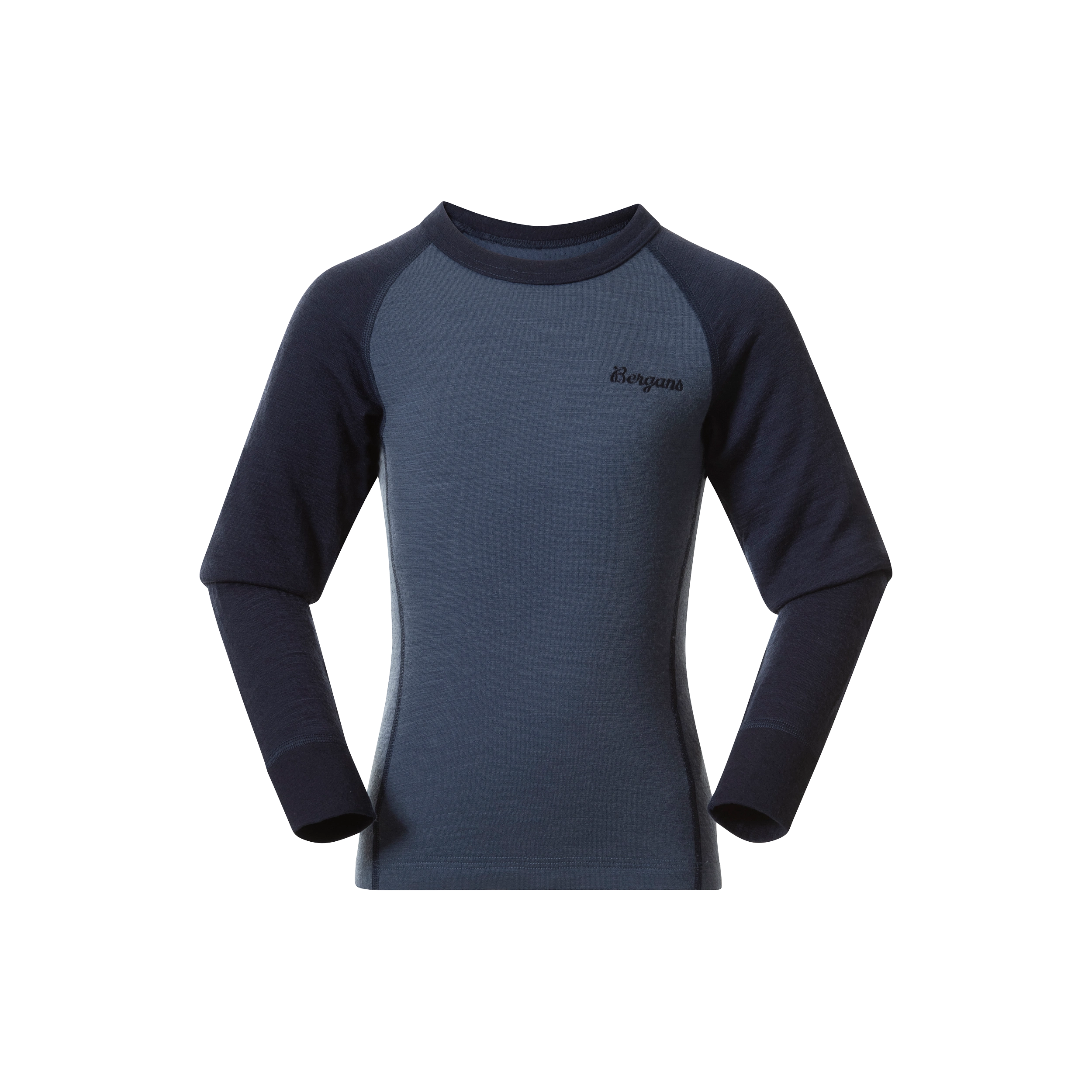 Inner:Dual Merino Kids Long Sleeve Granite Blue / Navy Blue