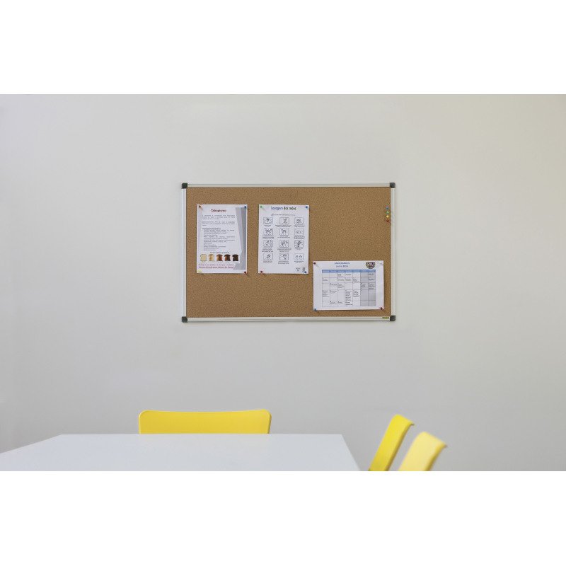 Tableau d'affichage en liège Maya de Bi-Office, surface en liège, cadre en aluminium, 60 x 45 cm