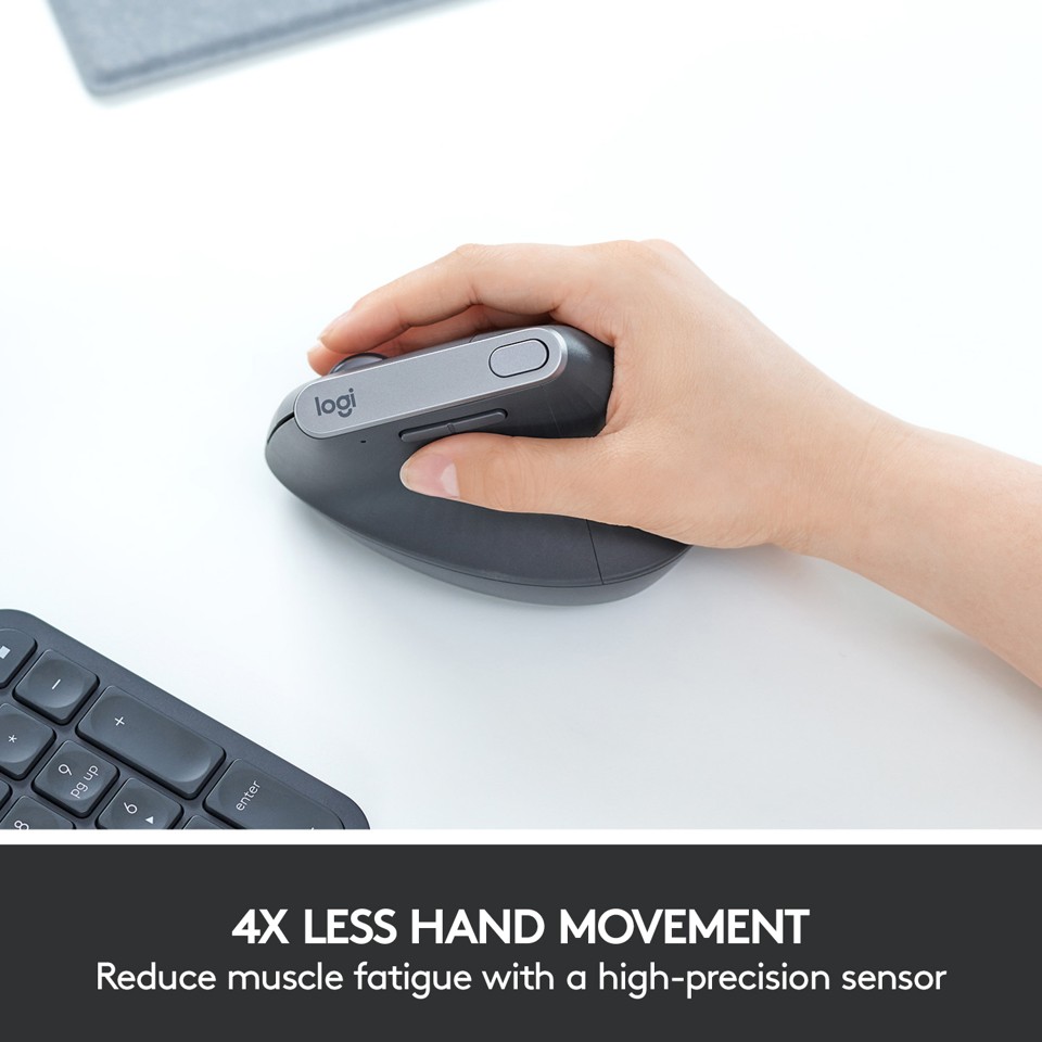 Logitech - MX Vertical Advanced Ergonomisk Mus Grafit