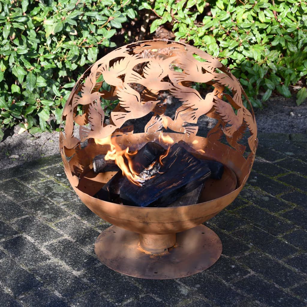 Esschert Design Vuurkorf met Lasergesneden Patroon, Roest