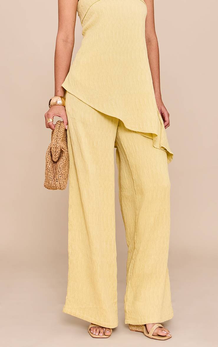 Citron Ensemble Pantalon Large Texturé Coordonné