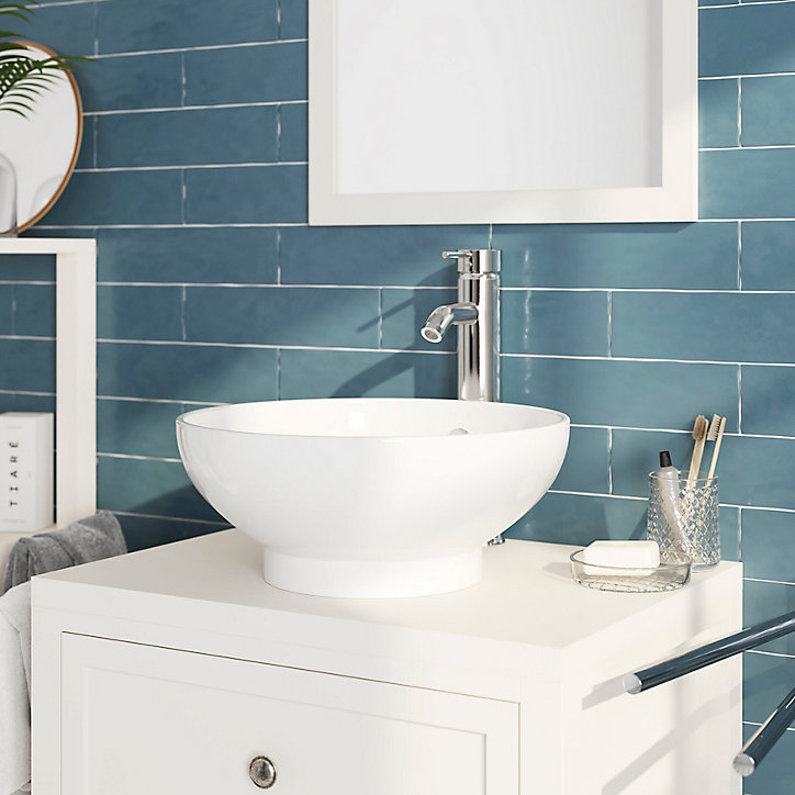Plan de toilette GoodHome Perma blanc 60 cm