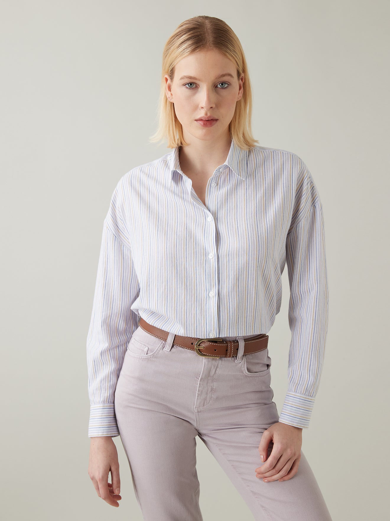 Chemise rayures tissé-teint femme
