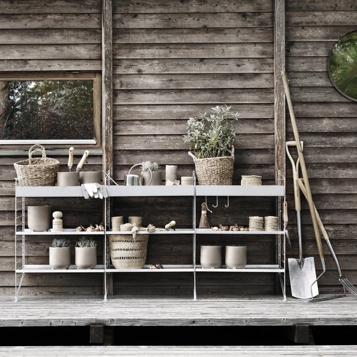 String - Outdoor Bodenleiter für String Regal 85 x 30 cm, galvanisiert