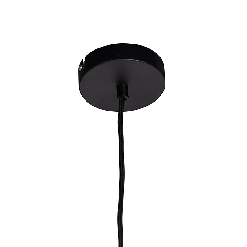 Hanglamp met katoenen kap zwart met goud 32 cm - Combi