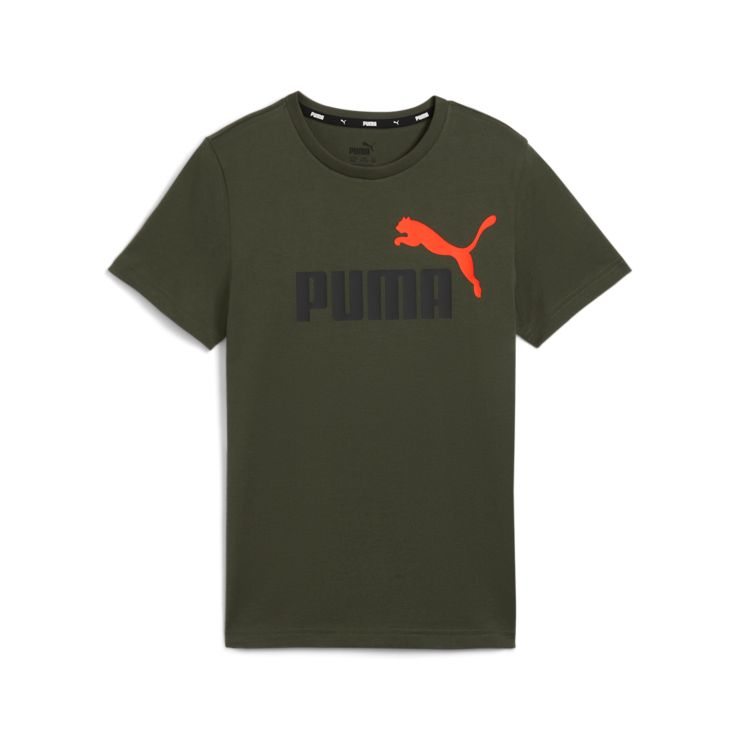 PumaEssentials+ Two-Tone Logo Tee - oliv