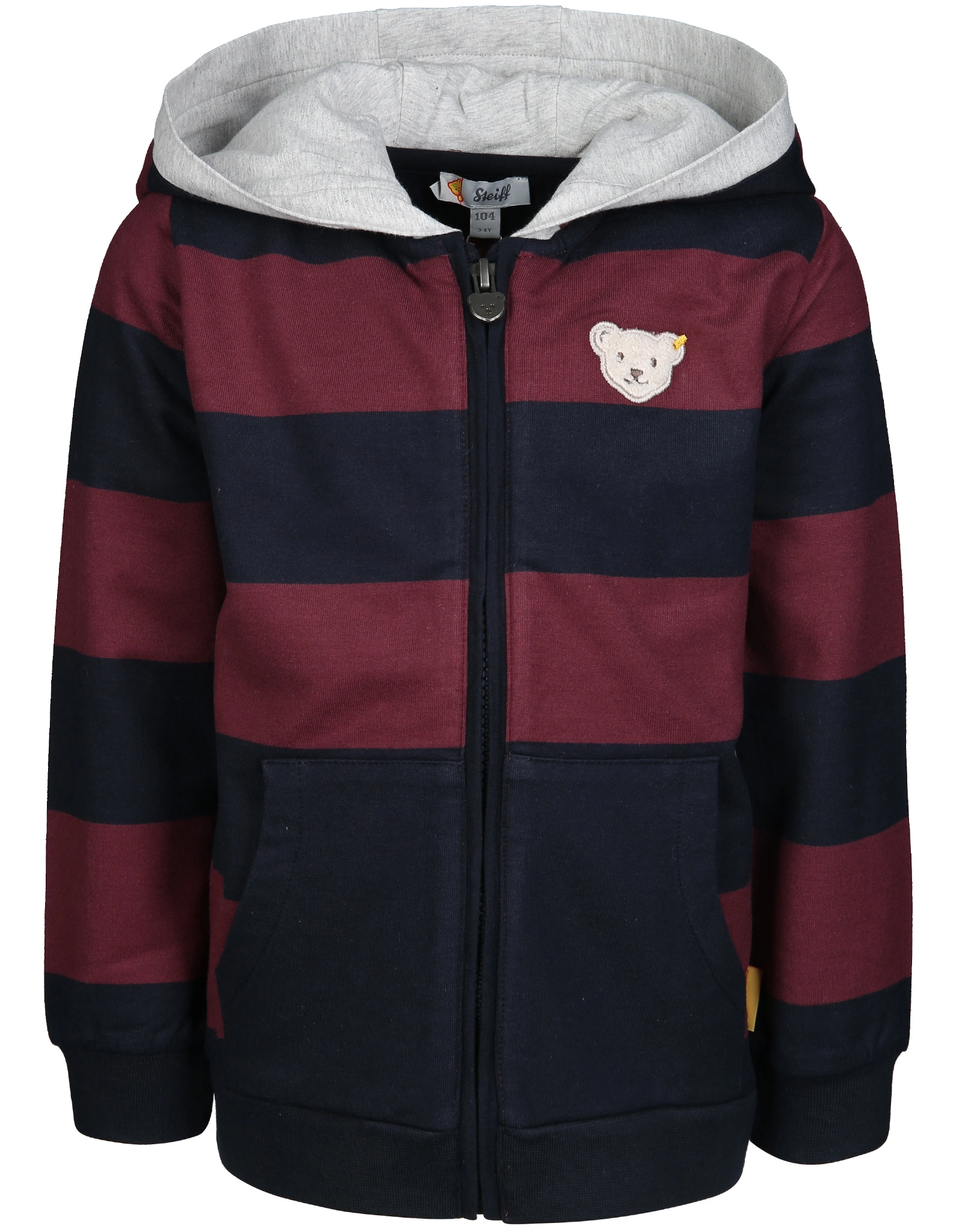 Kapuzen-Sweatjacke YEAR OF THE TEDDY BEAR in burgundy