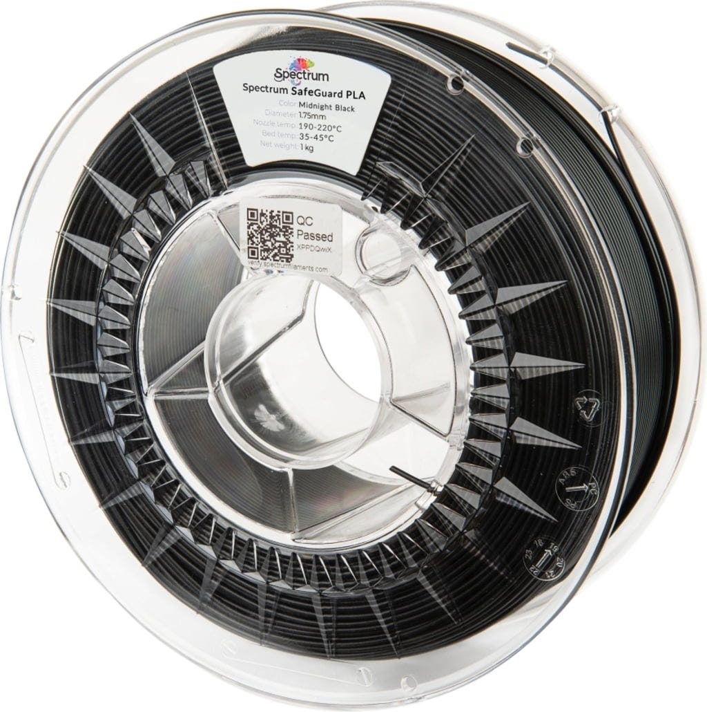 Spectrum  SafeGuard PLA Deep Black, 1,75 mm / 1000 g    Schutzschild für deine 3D Drucke in Deep Black