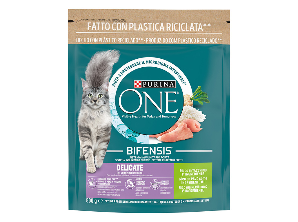 RAÇÃO PARA GATO PURINA ONE DELICATE COM PERU 800G